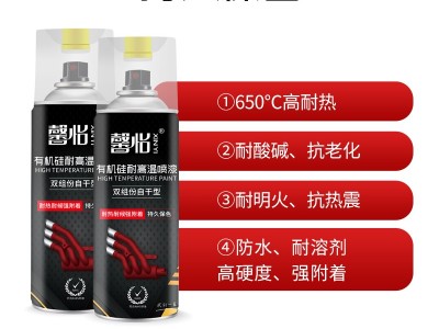 馨怡双组份有机硅耐高温自喷漆自干型耐高温漆高温不变形不脱落高温保护漆